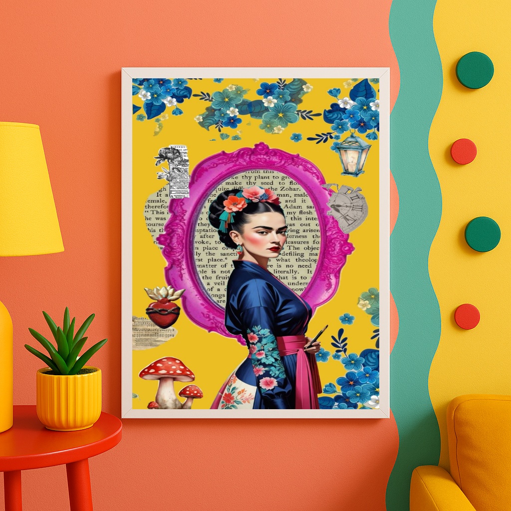 Quadro Decorativo Frida Elegante - Cores Vibrantes