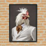 Quadro Decorativo Galo Elegante - 70x50 cm