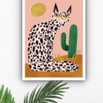 Quadro Decorativo Arte Gata No Deserto - 70x50 cm