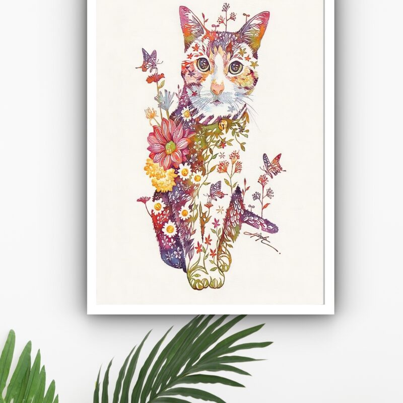 Quadro Decorativo Gata Florida - 70x50 cm