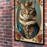 Quadro Decorativo Gata Rainha Vintage - 70x50 cm