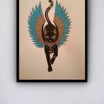 Quadro Decorativo Gato Egípcio - 70x50 cm