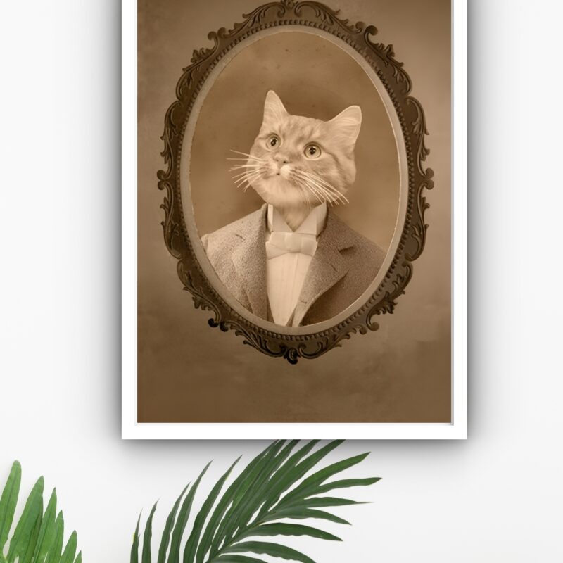 Quadro Decorativo Gato Provençal - 70x50 cm