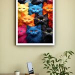 Quadro Decorativo Gatos Cores - 70x50 cm