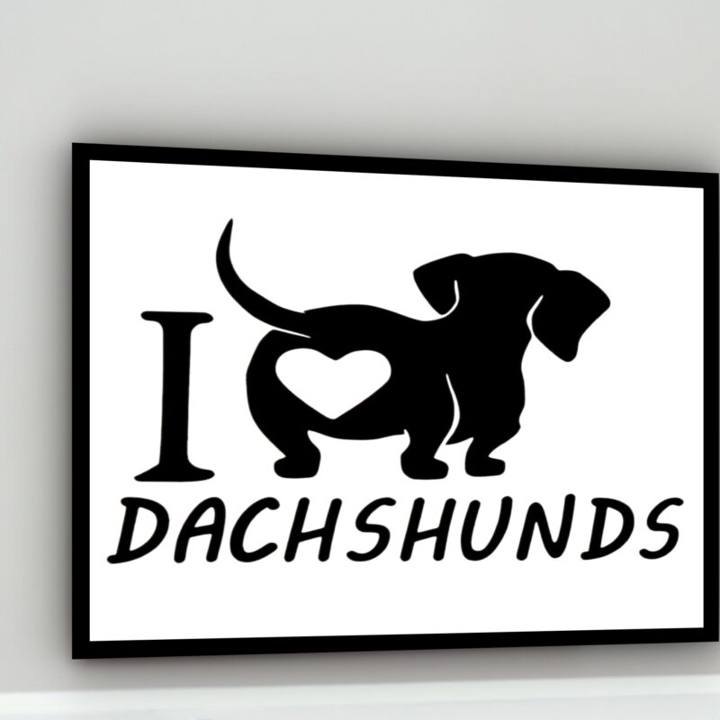 Quadro Decorativo I Love My Dachshund - 50x70 cm