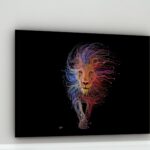 Quadro Decorativo Leão Andando Linhas - 50x70 cm