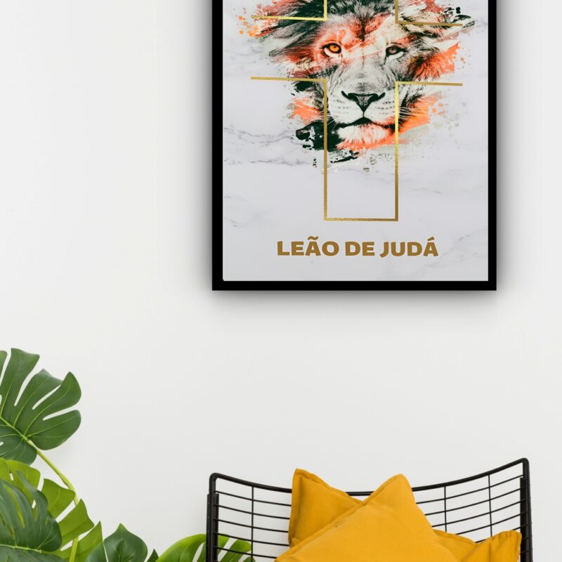 Quadro Decorativo Leão de Judá - 70x50 cm