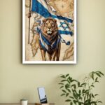 Quadro Decorativo Leão de Judá Bandeira - 70x50 cm