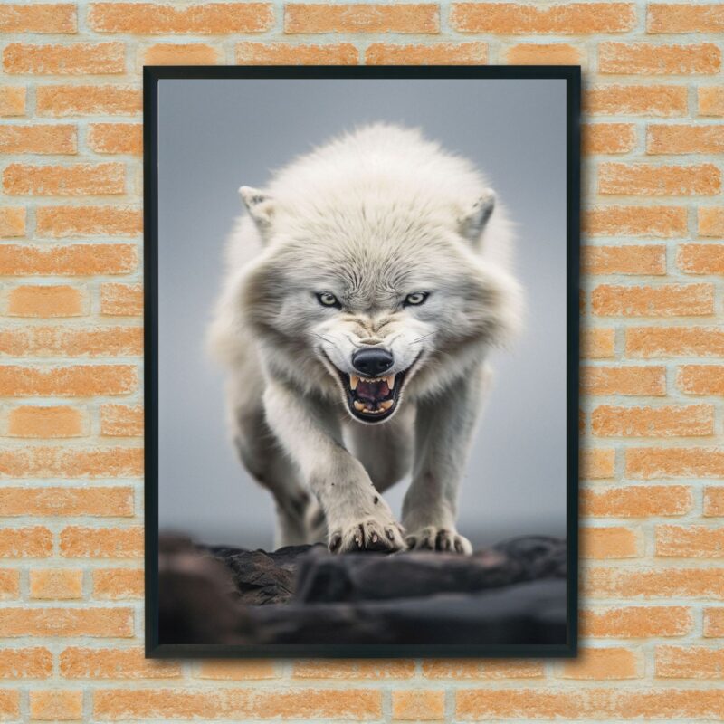 Quadro Decorativo Lobo Feroz - 70x50 cm
