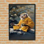 Quadro Decorativo Macaco Meditação - 70x50 cm