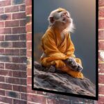 Quadro Decorativo Macaco Meditando - 70x50 cm