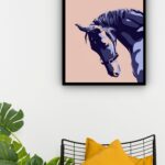 Quadro Decorativo Moderno Perfil Cavalo - 70x50 cm