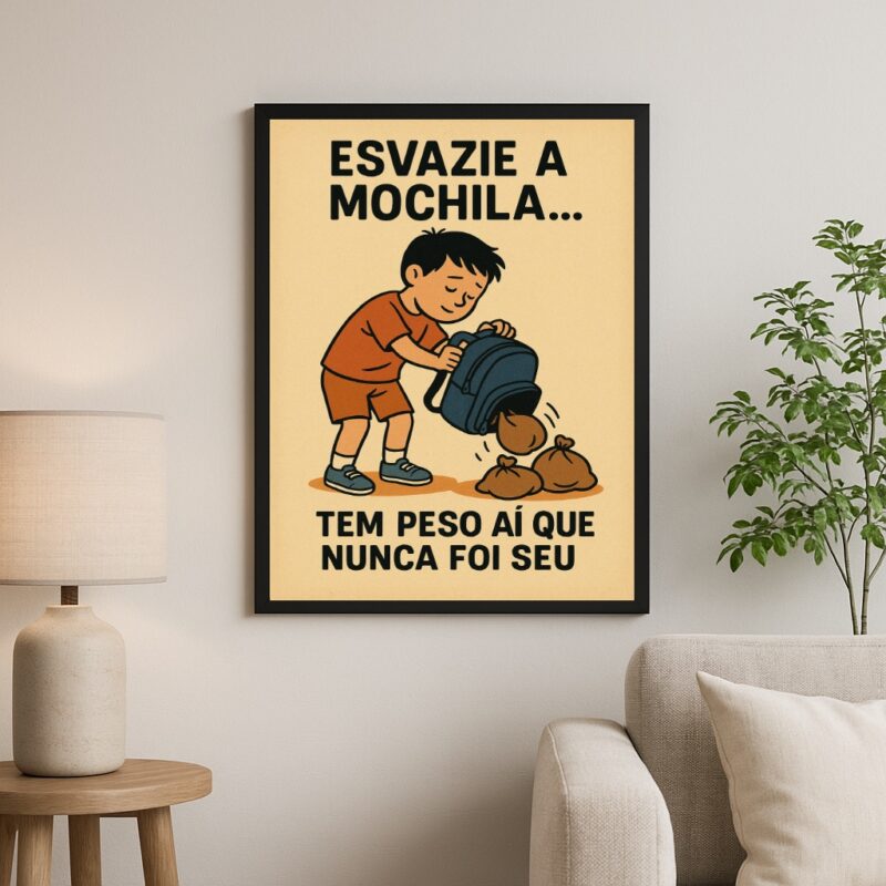 Quadro Decorativo Motivacional - Esvazie a Mochila