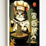 Quadro Decorativo Oriental Gato Sushiman - 70x50 cm