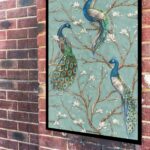 Quadro Decorativo Pavões Na Árvore - 70x50 cm