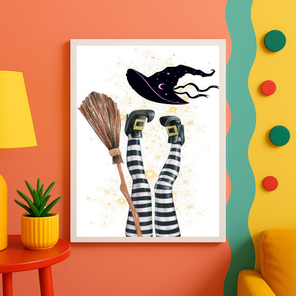 Quadro Decorativo Pernas De Bruxa