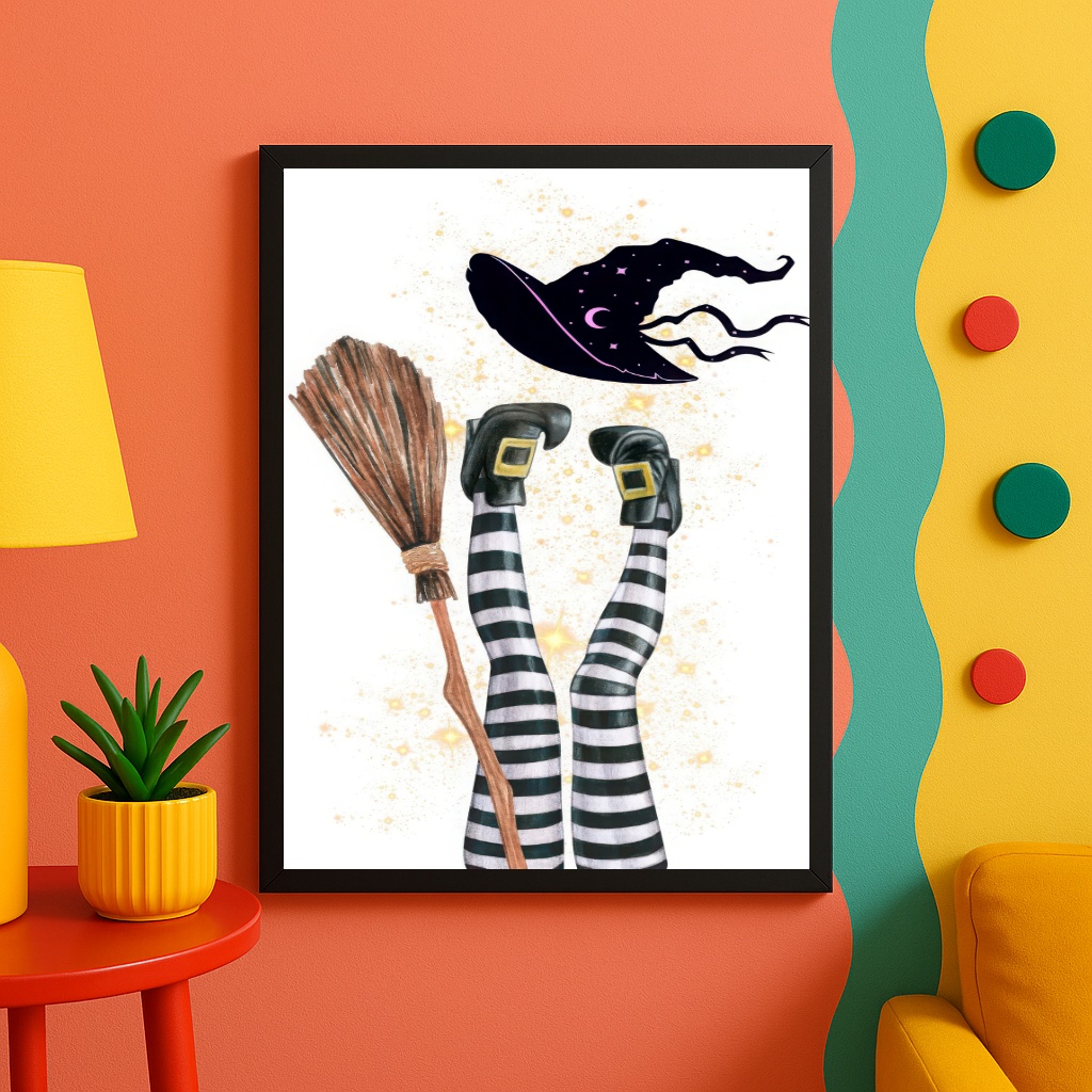 Quadro Decorativo Pernas De Bruxa