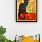 Quadro Decorativo Poster Gato Preto - 70x50 cm