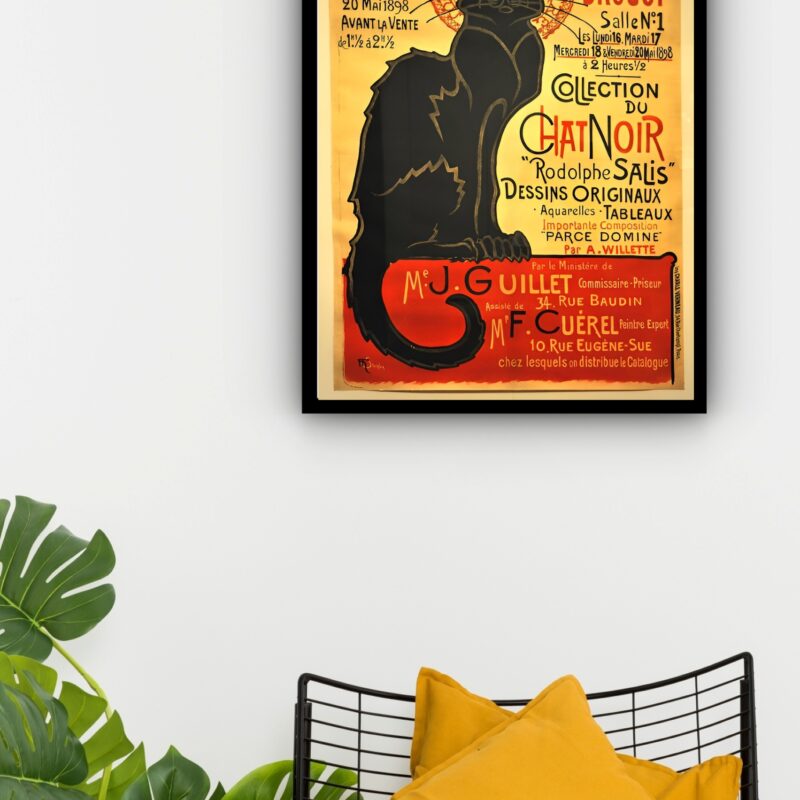 Quadro Decorativo Poster Gato Preto - 70x50 cm