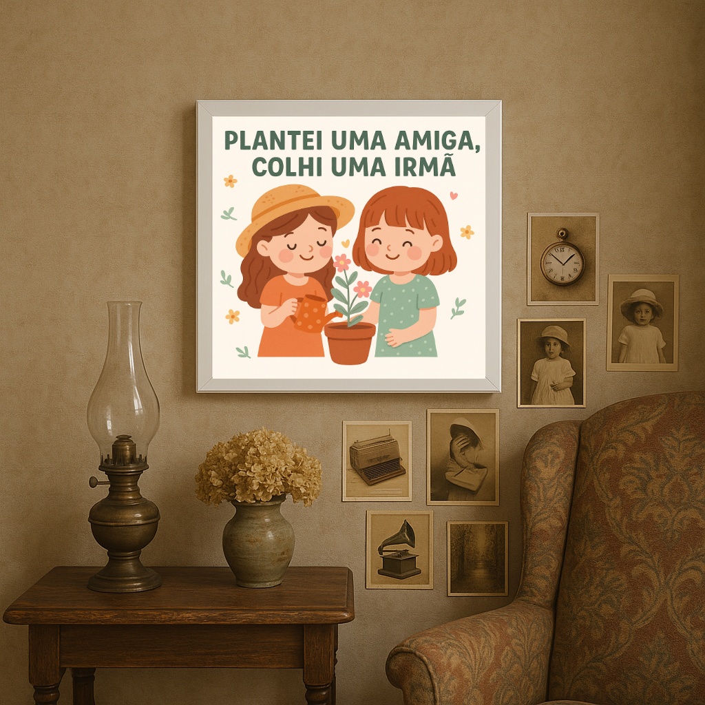Quadro Decorativo Presente Amiga Irmã - 33X33 Cm b