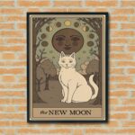 Quadro Decorativo Tarot Gato A Lua Nova - 70x50 cm