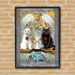 Quadro Decorativo Tarot Gatos Os Apaixonados - 70x50 cm