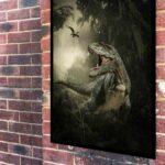 Quadro Decorativo Tiranossauro Rex Floresta - 70x50 cm