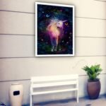 Quadro Decorativo Unicórnio Borboletas - 70x50 cm