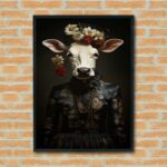Quadro Decorativo Vaca Elegante - 70x50 cm