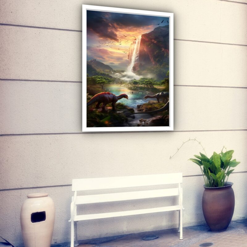 Quadro Decorativo Vale Dos Dinossauros - 70x50 cm
