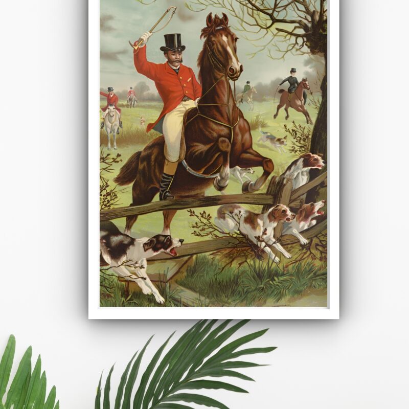 Quadro Decorativo Vintage Caçada Inglesa - 70x50 cm