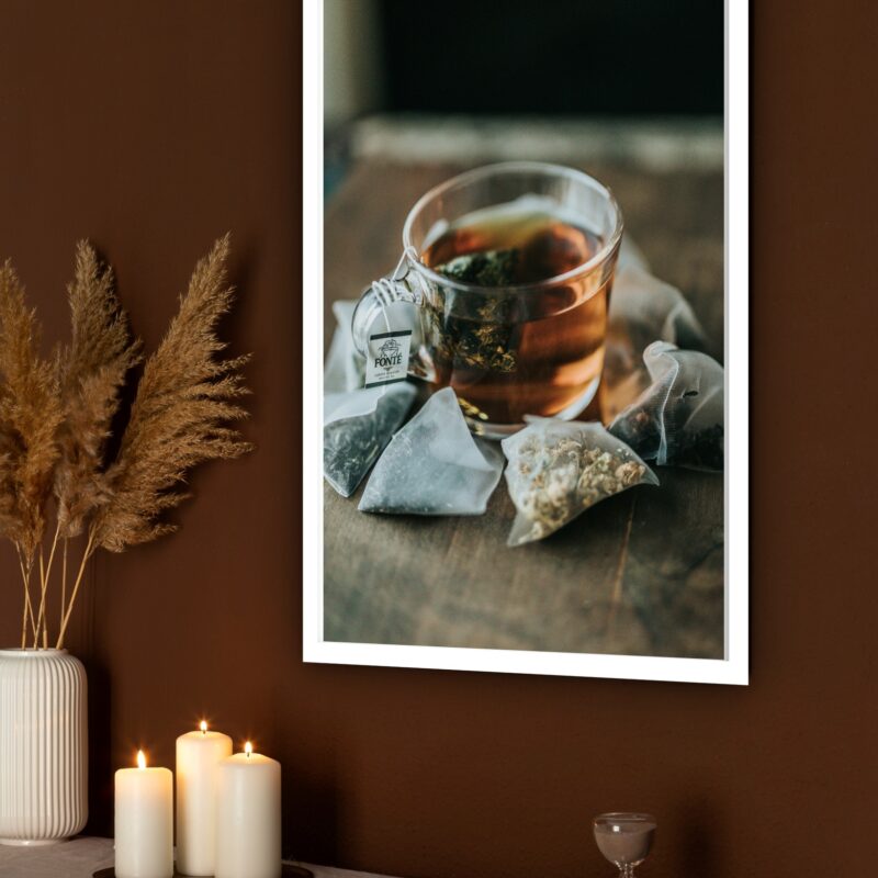 Quadro Decorativo Xícara Chá Sachês - 70x50 cm