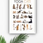Quadro Decorativo Yoga Gatos - 70x50 cm
