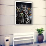 Quadro Decorativo Zebras Modernas De Óculos - 70x50 cm