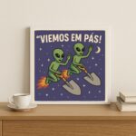 Quadro Divertido Extraterrestres - 33x33 Cm