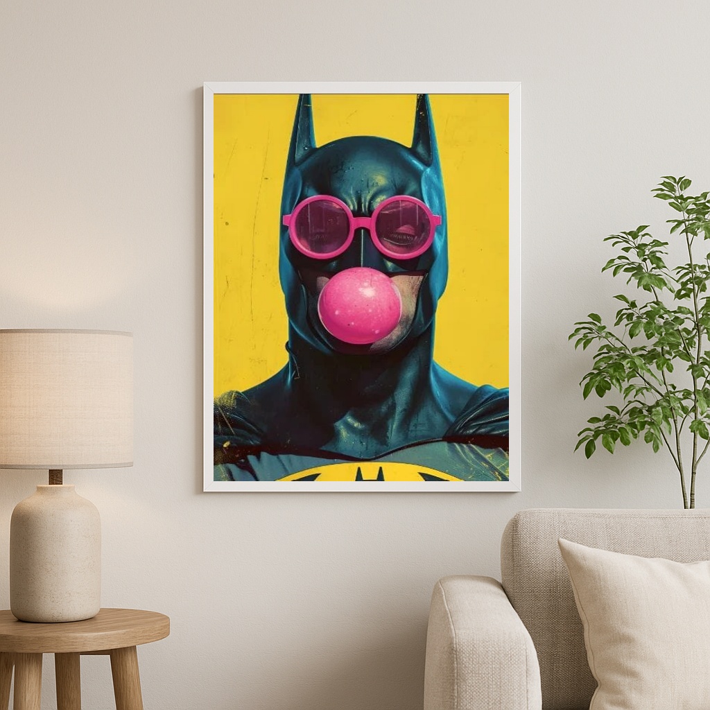 Quadro Divertido Super Herói Bubble Gum