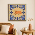 Quadro Estilo Azulejo Cachorro Caramelo- 33x33 Cm
