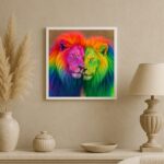 Quadro Fotografia Casal de Leões Gay - 33X33 Cm