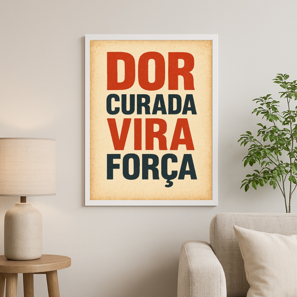 Quadro Motivacional Dor Curada Vira Força