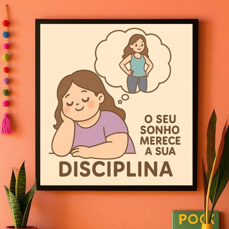Quadro Motivacional Emagrecimento - 33X33 Cm