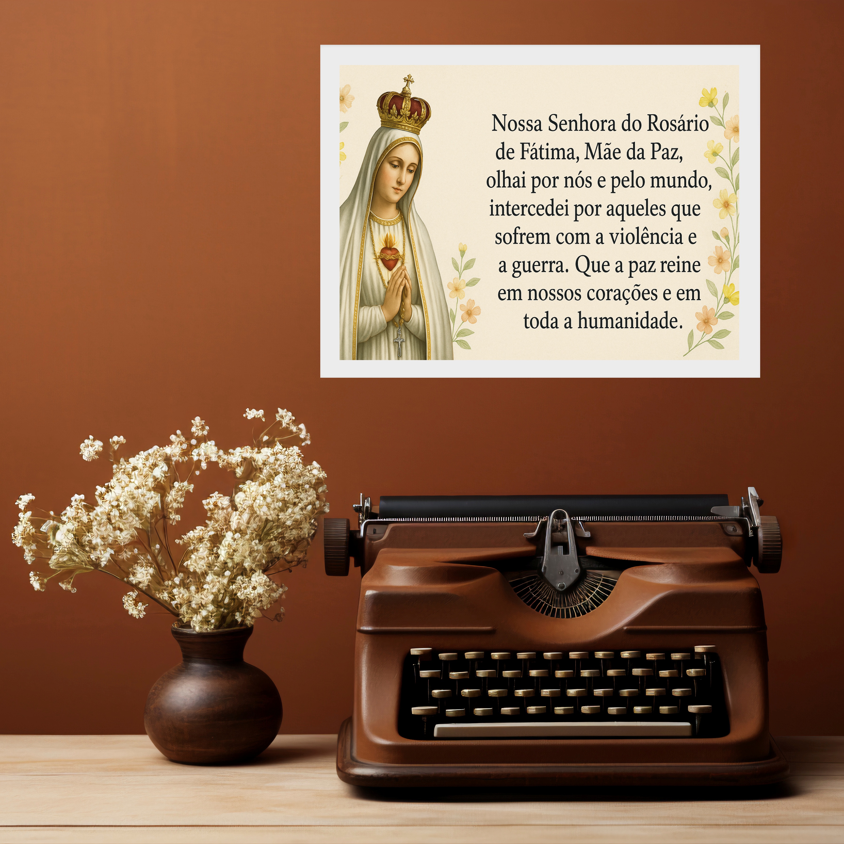Quadro Nossa Senhora De Fátima Do Rosário - Oração b