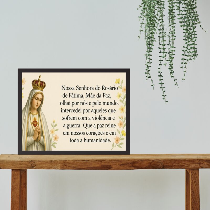 Quadro Nossa Senhora De Fátima Do Rosário - Oração