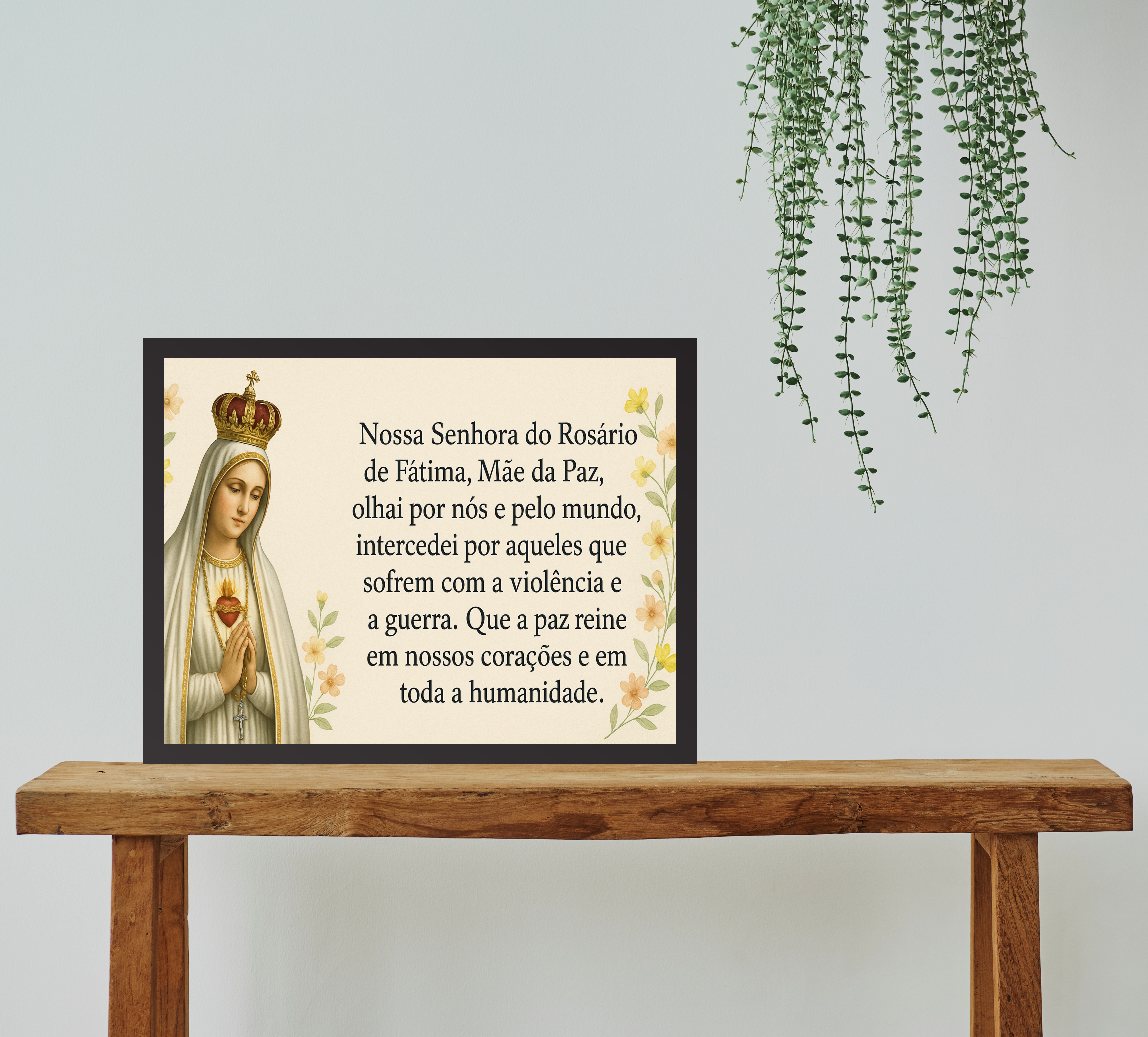 Quadro Nossa Senhora De Fátima Do Rosário - Oração