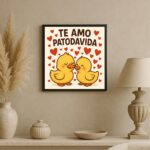Quadro Patinhos Te Amo Patodavida - 33x33 Cm