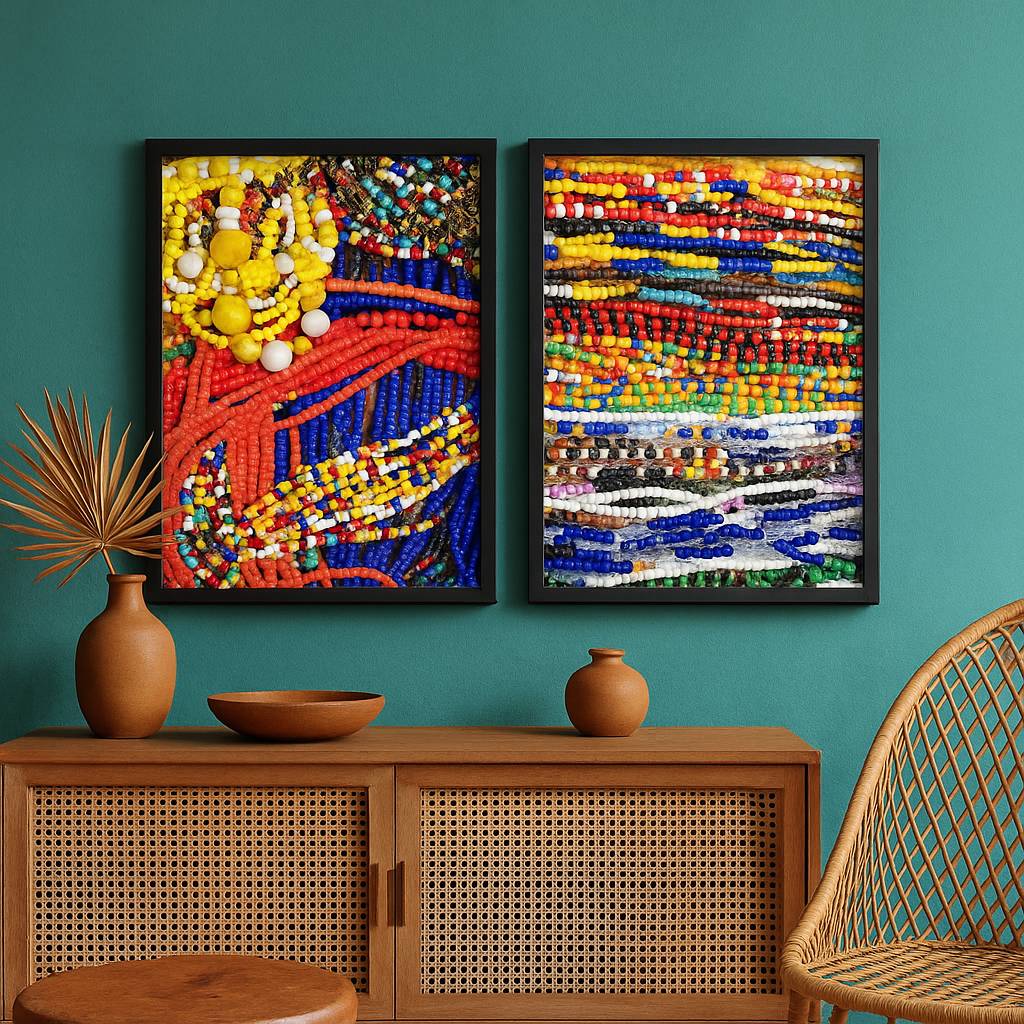 Kit 2 Quadros Candomble umbanda - Guias e contas