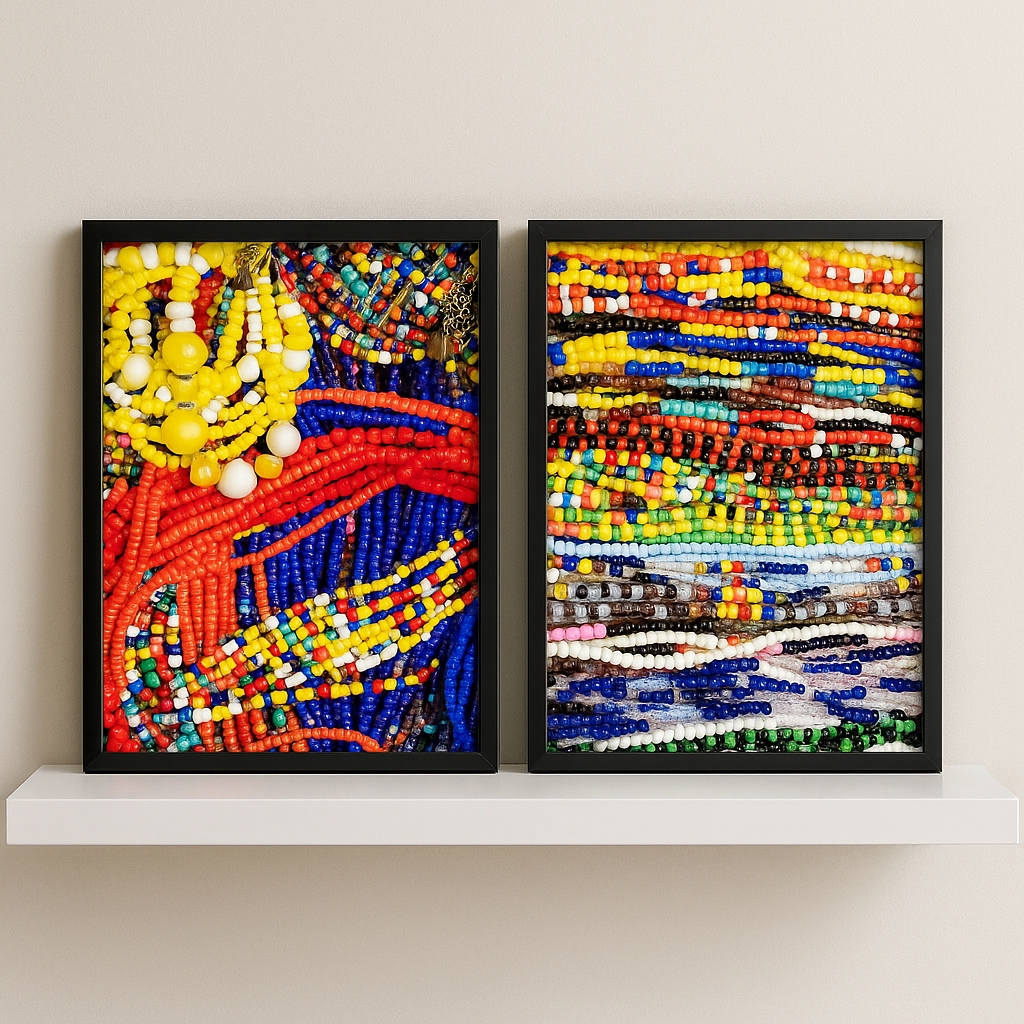 Kit 2 Quadros Candomble umbanda - Guias e contas