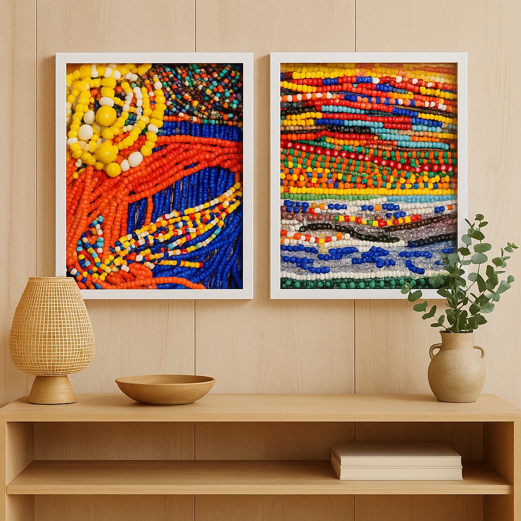 Kit 2 Quadros Candomble umbanda - Guias e contas