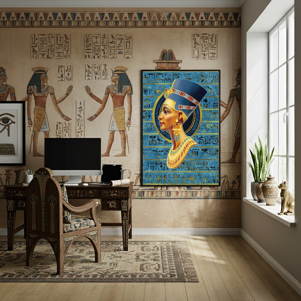 Quadro A Icônica Rainha Nefertiti do Antigo Egito - 70x50cm