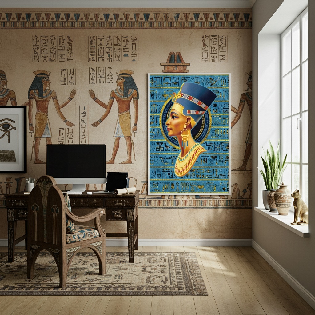 Quadro A Icônica Rainha Nefertiti do Antigo Egito - 70x50cm