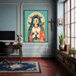 Quadro Arte Inspirada em Nossa Senhora de Guadalupe -70x50cm